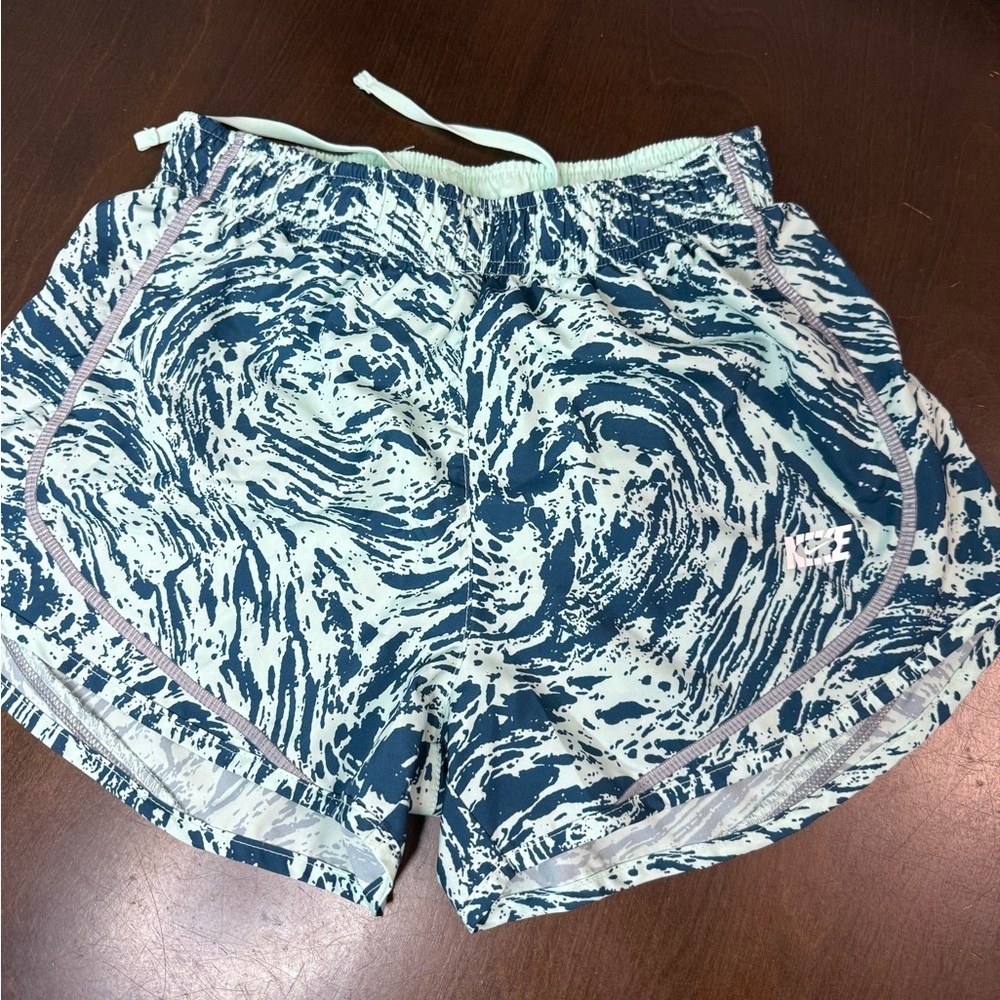 Nike Women's Blue and White Athletic Shorts